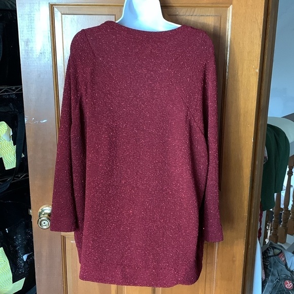 5/$20 BUNDLE 🎈 BB Dakota dressy oversized small maroon blouse box 19 - Picture 3 of 6